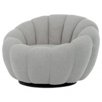 Křeslo relaxační, látka šedá Bouclé, otočné. AK-341 GREY2